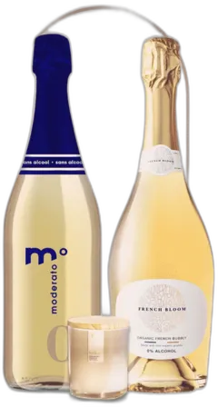 photo du vin Sans Alcool Expérience Vins Blancs Effervescents et Bougie