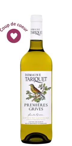 image du vin Côtes de Gascogne Igp Premières Grives Domaine Tariquet