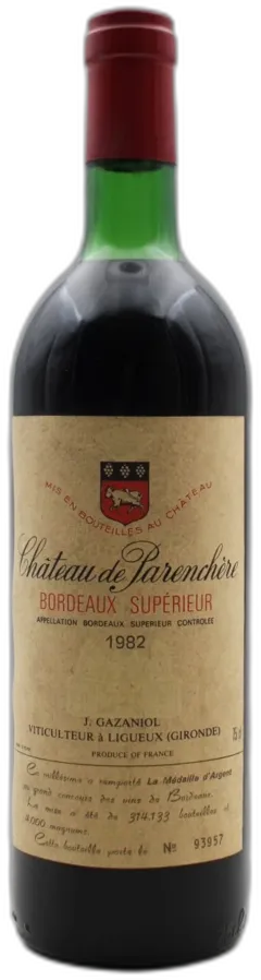 photo du vin Château de Parenchère 1982