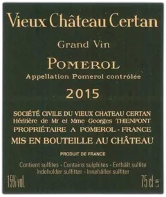 aperçu du vin Vieux Château Certan