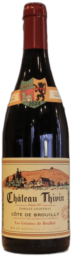 vue du vin Cote de Brouilly les Griottes de Brulhie 2024 Chateau Thivin