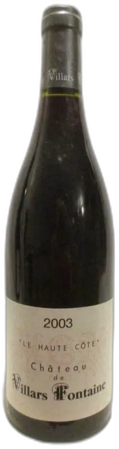 image du vin Château de Villars Fontaine le Haute Côte