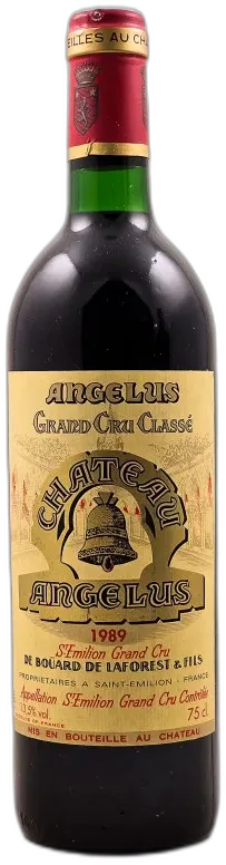 vue du vin l’Angélus Saint Emilion 1989