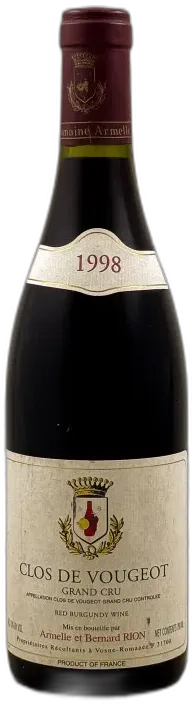image du vin Armelle & Bernard Rion Clos Vougeot 1998
