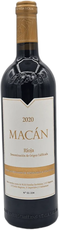 capture du vin Rioja "Macan" Rouge 2020 Rothschild & Vega-Sicilia