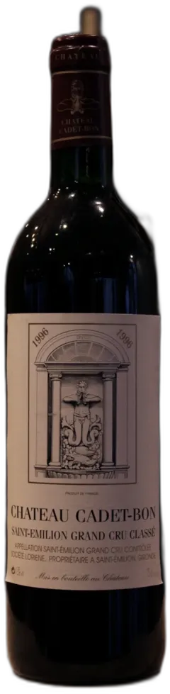 illustration du vin Saint Emilion Grand Cru Classe 1996 Chateau Cadet Bon