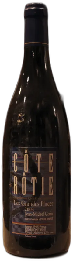 vue du vin Cote Rotie les Grandes Places 2003 Domaine Gerin