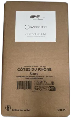 photos du vin Bib Cotes du Rhône Domaine Chantepierre à Tavel