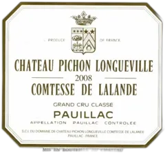 capture du vin Pichon Comtesse de Lalande